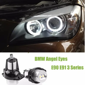 

Free Shipping2 Pieces(1 Set) 2*6W 12W LED Marker Angel Eyes Bridgelux Chip White for BMW E90 E91