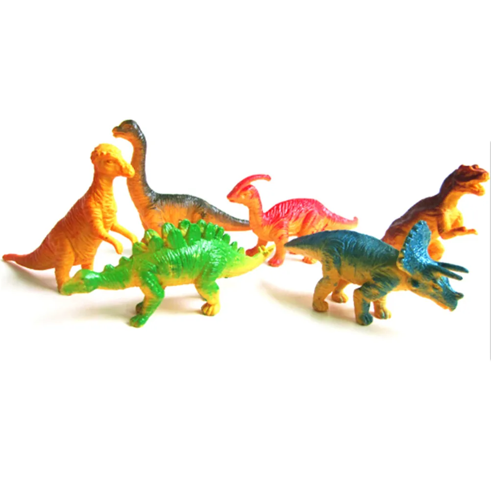 6pcs Large Assorted Dinosaurs Toy Plastic Figures Simulation Model Dinosaur