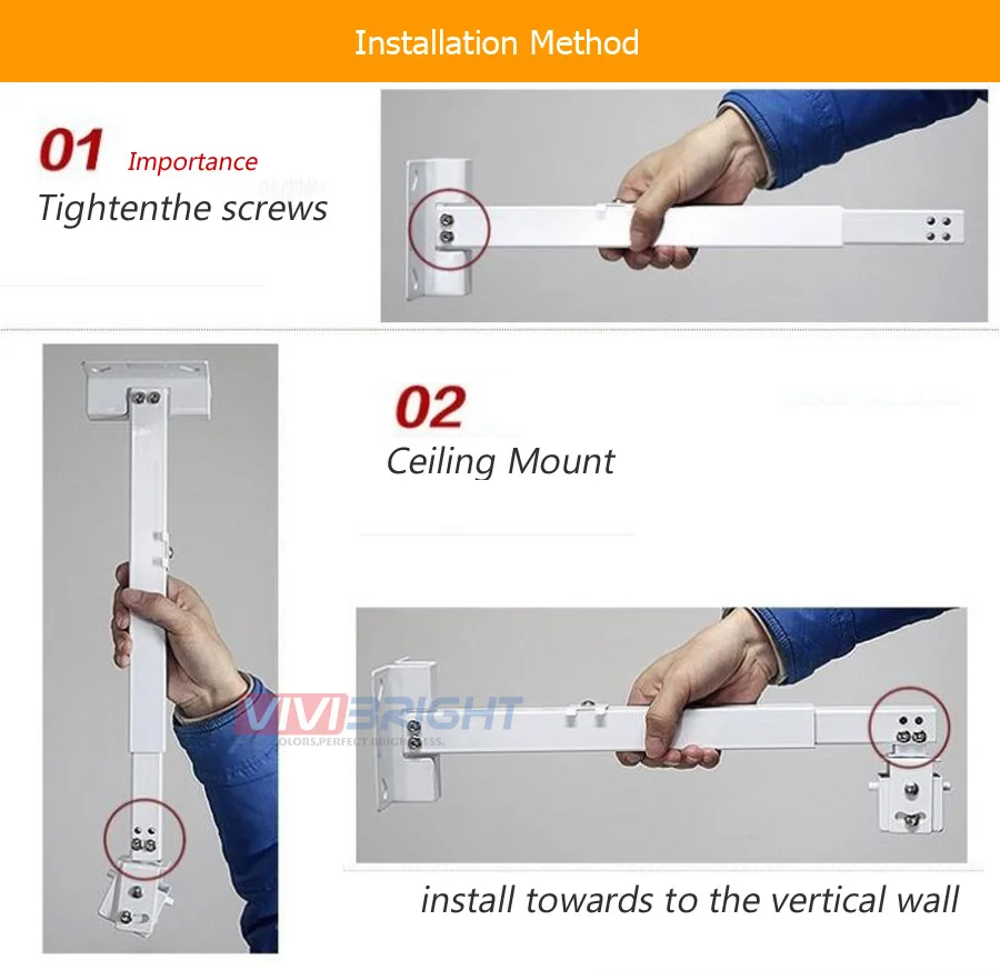 VIVIBRIGHT регулируемый кронштейн для проектора, загрузка 5 кг. Поддержка настенный, потолочное крепление. Проектор держатель
