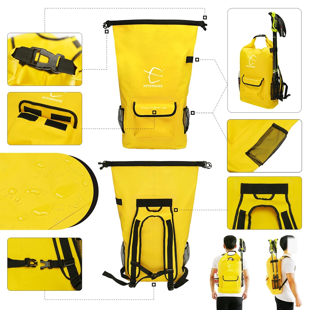 HITORHIKE 25L водостойкая сухая сумка для хранения плаванья рафтинга гребли на каяках
