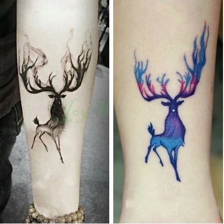 Waterproof Temporary Tattoo Sticker 10.5*6 cm moose deer bucks tattoo elk Water Transfer Fake Tattoo Flash tattoos for men girl