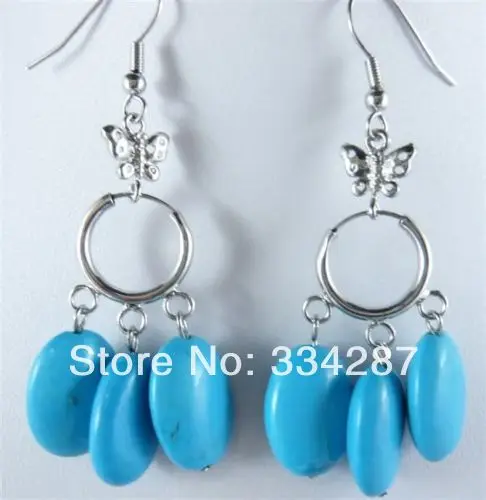 

Charming!Blue Turquoise Dangle Earring