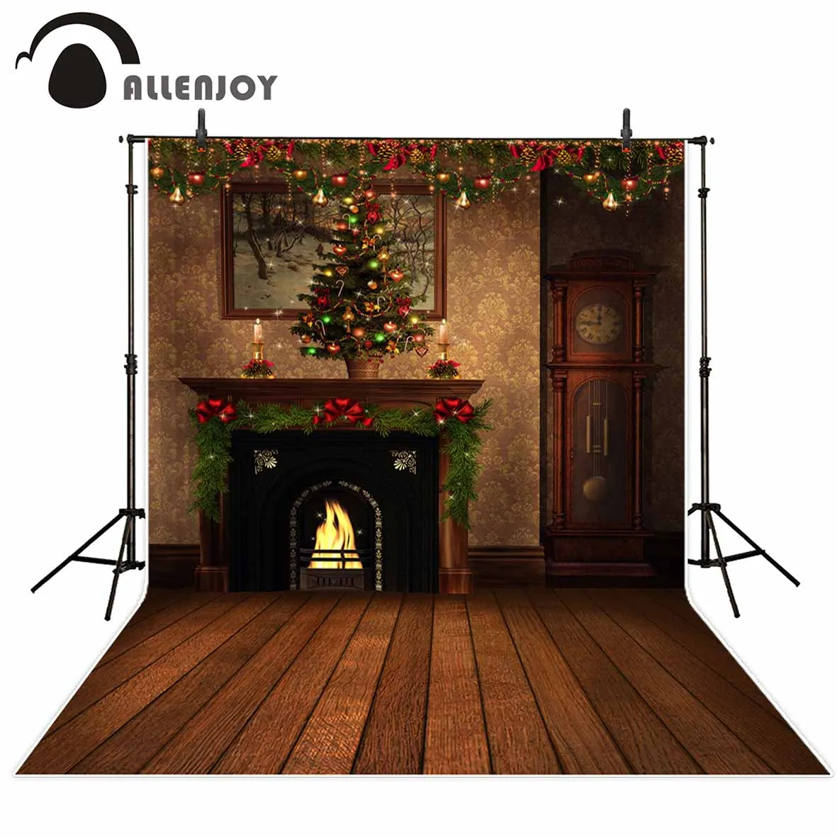 Allenjoy fotografía telón de fondo Vintage Piso Decoración de Navidad