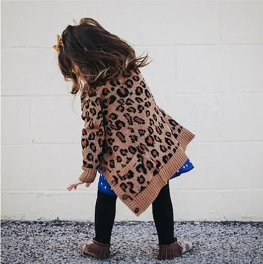 

5pcs/lot Baby girl sweater kids children long sleeve leopard long cardigan girl sweater 2-7T sylvia 573296071124