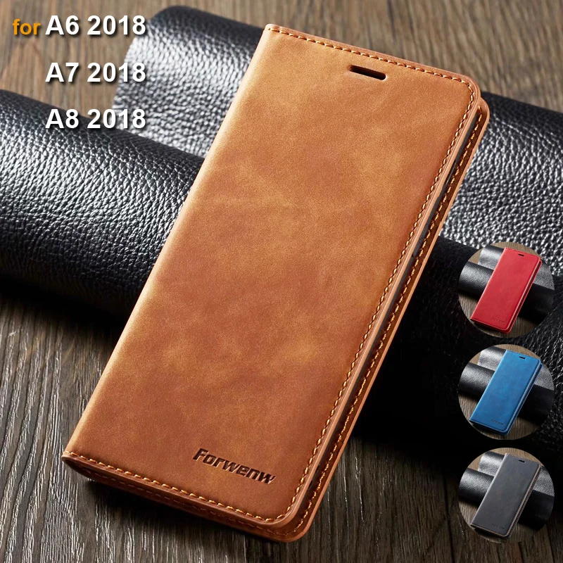 

Flip wallet Case for Samsung Galaxy A6 A7 A8 2018 Case A600 A750 A530 Magnetic Leather Case for Galaxy A8 A7 A6 2018 Case