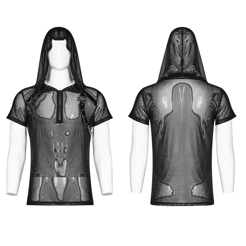 T shirt gothique homme à capuche style punk et assassin T shirt gothique homme à capuche style punk et assassin