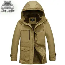 Зимняя Мужская парка размера плюс M-5XL, до-30 градусов, длинный стиль, хлопок, новинка, теплая Толстая ветровка, бренд AFS JEEP