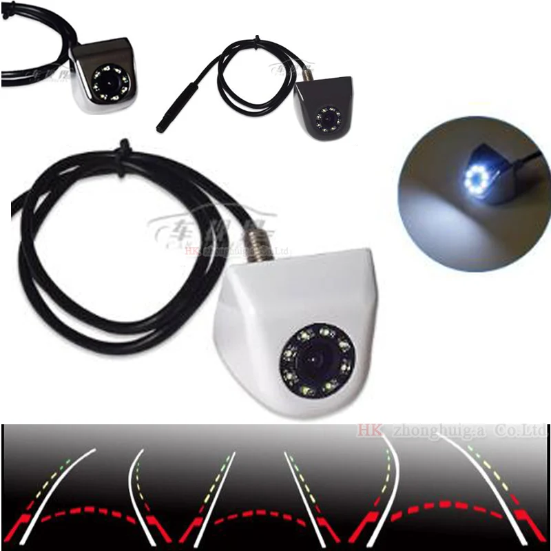 

Intelligent Dynamic Trajectory Tracks Rear View Camera HD CCD Reverse Backup 8 LED Lights Reversing Parking Assistance 2018