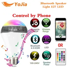 Yojia Smart Bluetooth Speaker Light E27 LED White+RGB Bulb Colorful Lamp Music Audio Speaker Remote Control for Home Stage