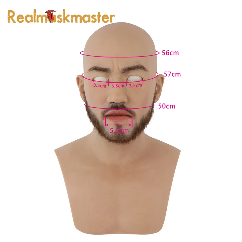 Realmaskmaster силиконовые маски для Хэллоуина для всего лица, бороды, маски предметы для вечеринок, мужские Фетиш маски для кожи человека