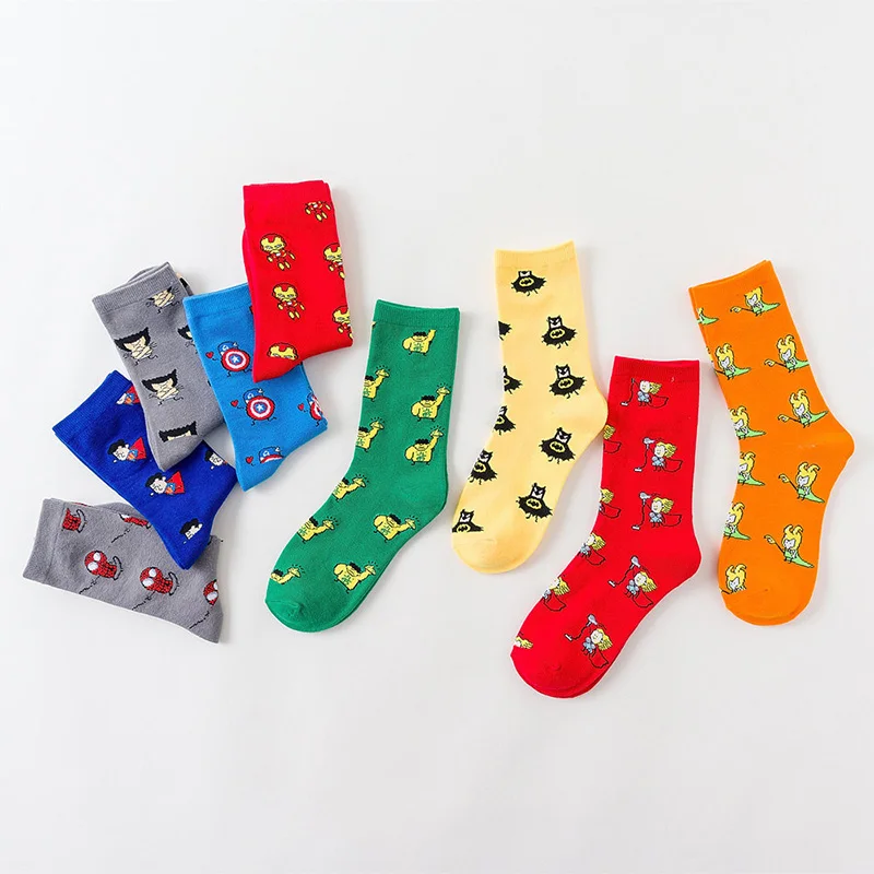 

Fashion Cotton Men Socks Cartoon Marvel Comics Hero General Socks Iron Man Warm Funny Socks Casual Long Men's Socks Hosiery