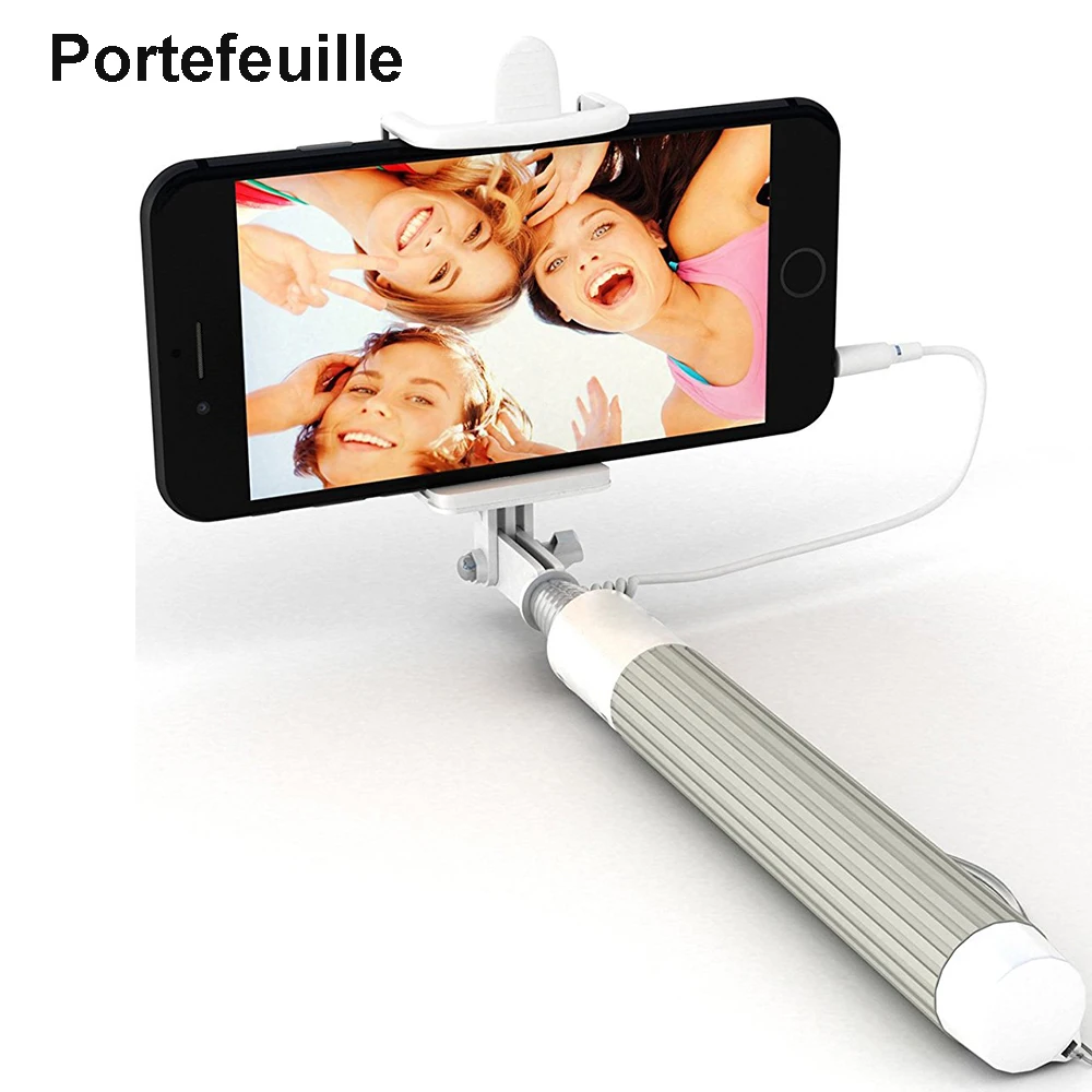 Portefeuille Wired Selfie Stick Holder Stand For Xiaomi Redmi 4x iPhone 6 6S Samsung Galaxy S8 Plus S7 edge Phone Tripod tutucu (5)