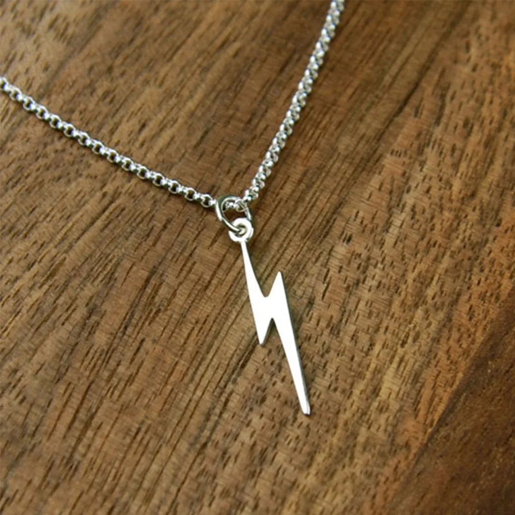 

Women Girls Necklace Lightning Pendant Jewelry Alloy Plated Chains Jewelry Decoration For Party