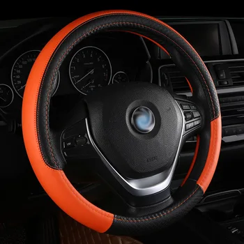 

Embossed Steering wheel Cover For BMW e60 g30 Interior Accessories Leather Covers on Steering For CRV 2017 mazda cx-5 ford fiest