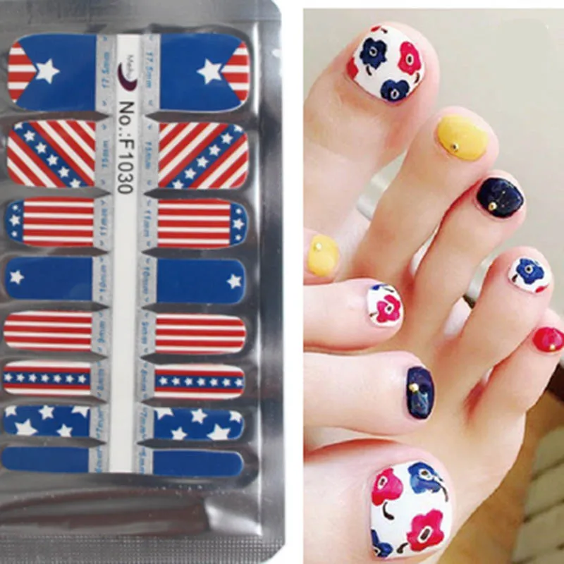 

New Toe Sticker Pedicure 1 Sheet/16pcs Toe Nail Stickers Adhesive Eco Friendly Harmless Toes Decorations Home Diy Tool Gift 2017