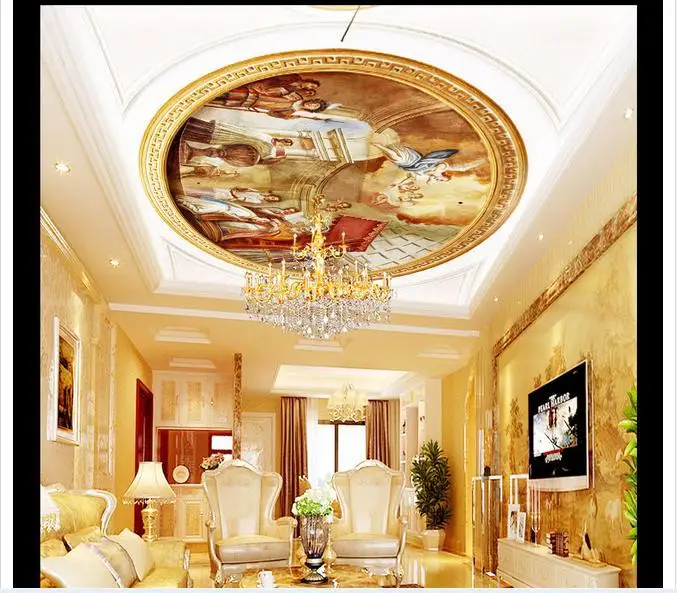 

3d murals wallpaper custom Fashion modern European stereoscopic pattern zenith ceiling decoration wallpaper