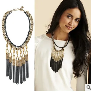 The latest models of luxury style nightclub exaggerated black tassel necklace | Украшения и аксессуары