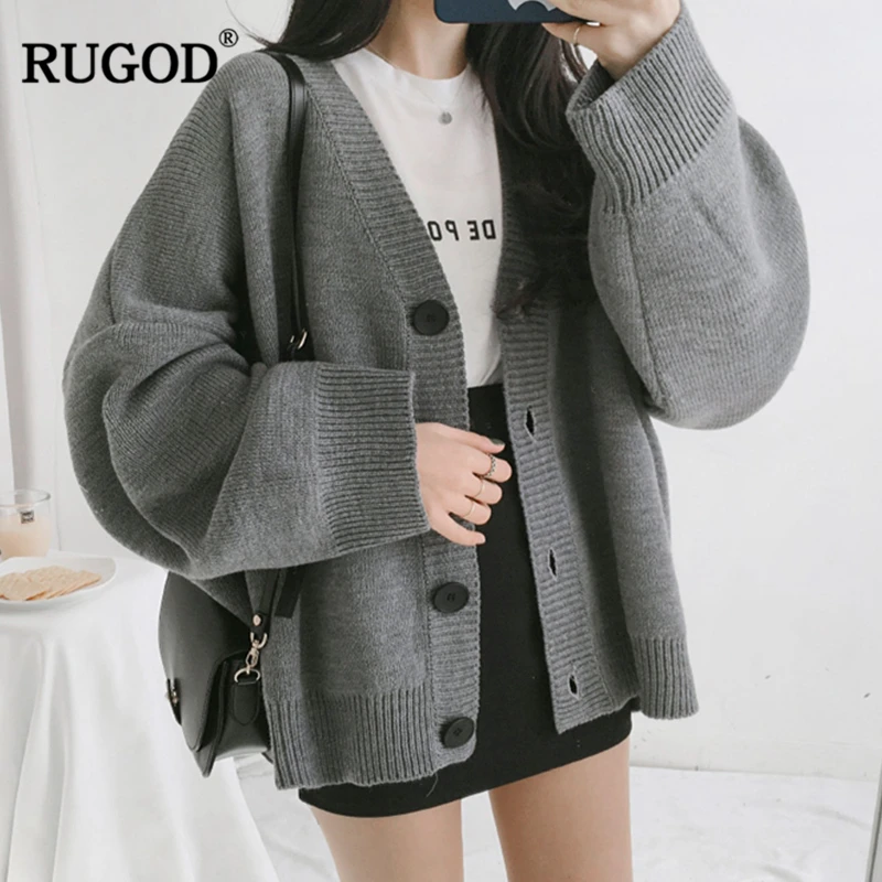 

RUGOD 2019New Knitted Sweater Women Winter Casual Single-Breasted Crocheted Long Sleeve Open Stitch Cardigan Befree Sueter Mujer