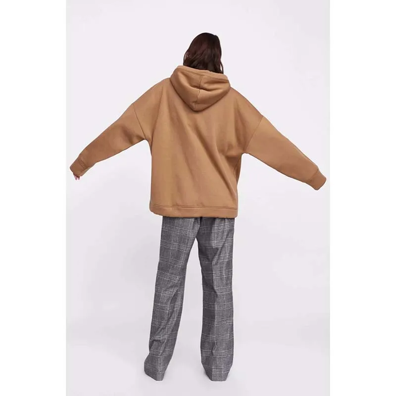  hoodies women harajuku cotton hoodies solid patchwork pockets regular oversize sweatshirt plus size