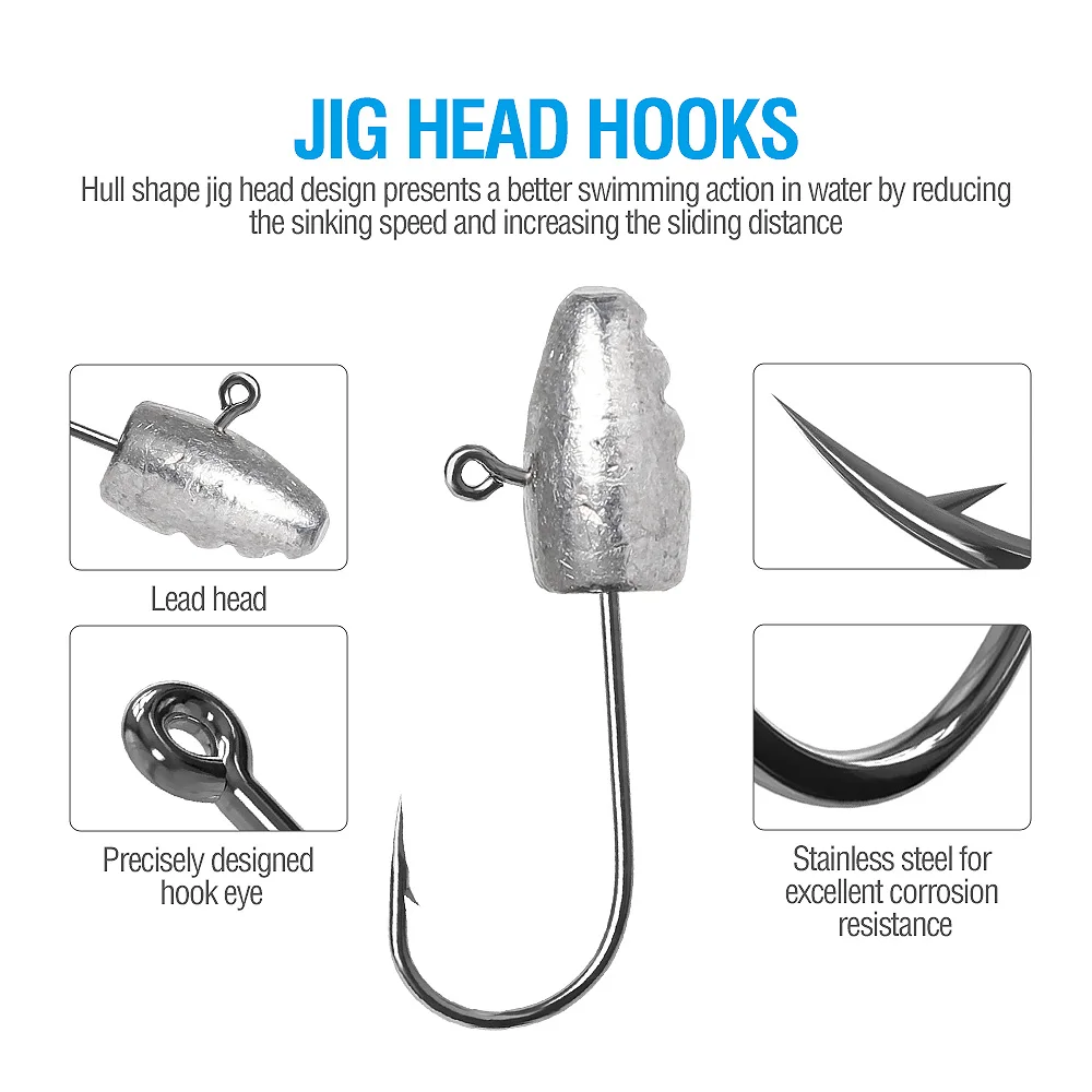 DONQL 10 шт./компл. Lead Jig Head бронзовых морских рыболовных крючков для Мягкая приманка 3g 5g 7g 10g Карп колючая Одиночная удочка рыболовные принадлежности