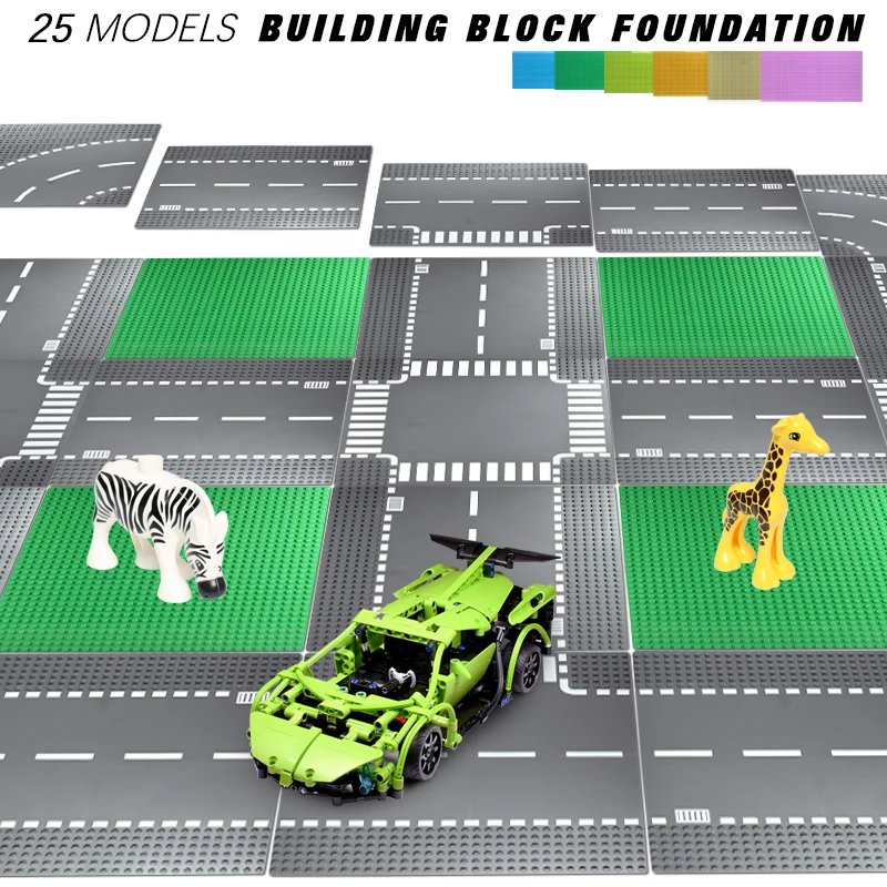 Colourful Classic Base Plates Plastic Bricks Baseplate Compatible Legoed City Technic Building Blocks Toys BasePlates 32*32 Dots