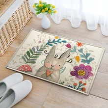 Удовлетворить хороший прекрасный кролик белый круглый двери коврик для прихожей ковер Гостиная Ванная Кухня детская комната ковер не скользит бархат 5 размеров