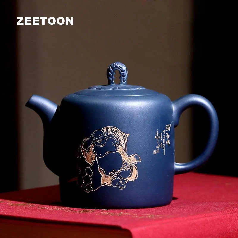 360cc Authentic Yixing Teapot Chinese Healthy Purple Clay Zen Rhyme Pot