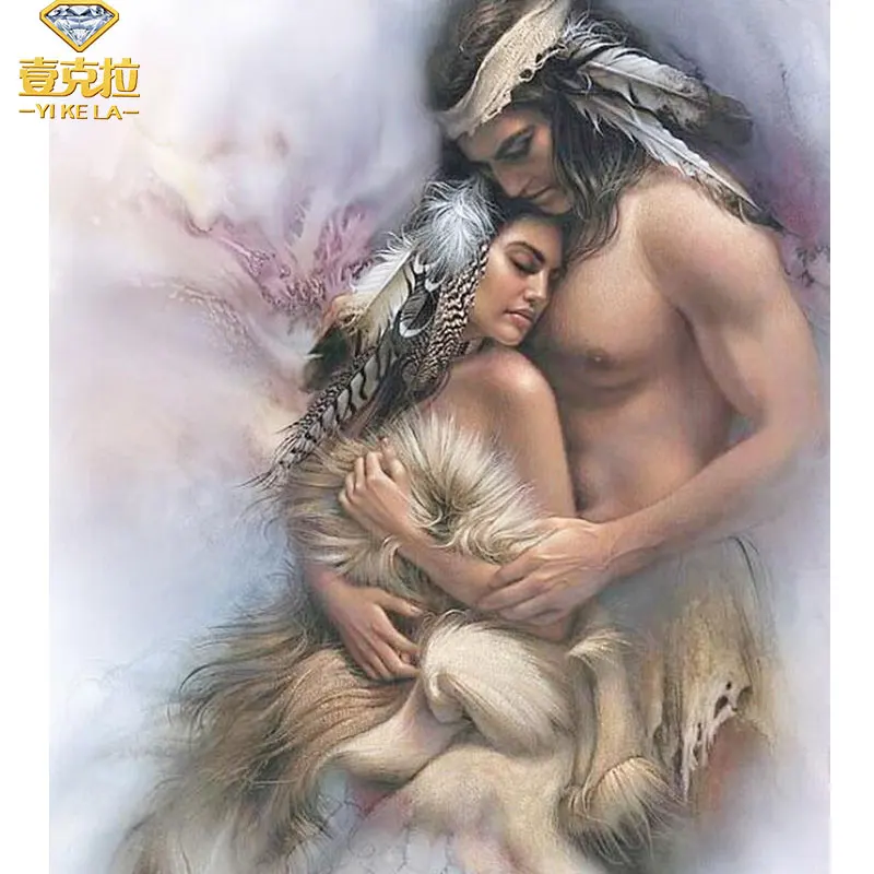 YIKELA 2019 Новый 5D DIY пейзаж алмазной живописью камни в форме ромба индийские Lover