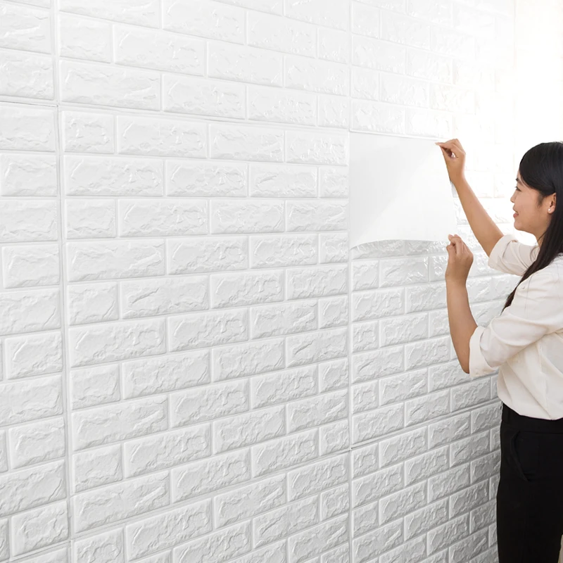 3d wallpaper stereo self-adhesive background wall brick pattern living room bedroom decoration stickers