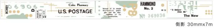 30 мм* 7 м английская буква Винтаж коллаж васи лента студентов diy декоративная клейкая лента канцелярские наклейки для скрапбукинга - Цвет: 2