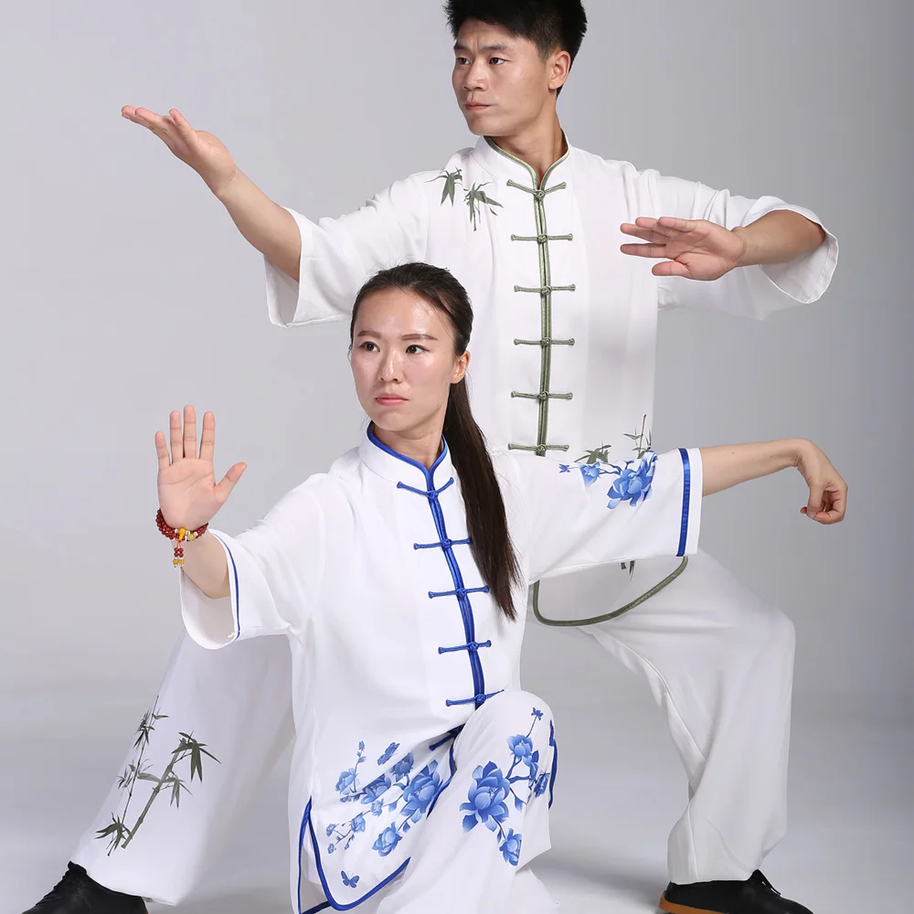 

new short sleeves kungfu suit tai chi set Tang uniform microfiber 2colors M-XXXL freeshipping for men and women