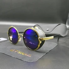 GYsnl винтажные стимпанк Солнцезащитные очки мужские круглые дизайнерские ретро готические солнцезащитные очки для мужчин мужские Солнцезащитные очки женские очки oculos UV400