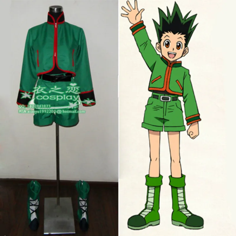 Новинка костюм Gon Freecss аниме Hunter X Косплей пальто брюки обувь с ремешком чехол|costumes