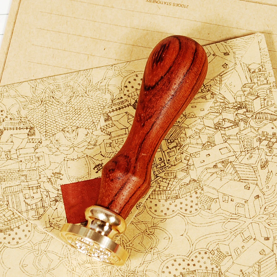 

New Good Quality Vintage Art Deco Sealing Wax Seal Rosewood Stamp Handle Wedding Post Gift Lowest Price