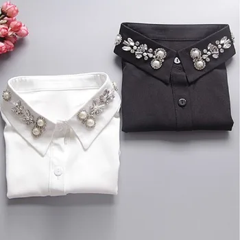 fake women lapel false collar detachable detachable collar choker shirt  jeans white cotton pear lace blouse sweater accessories