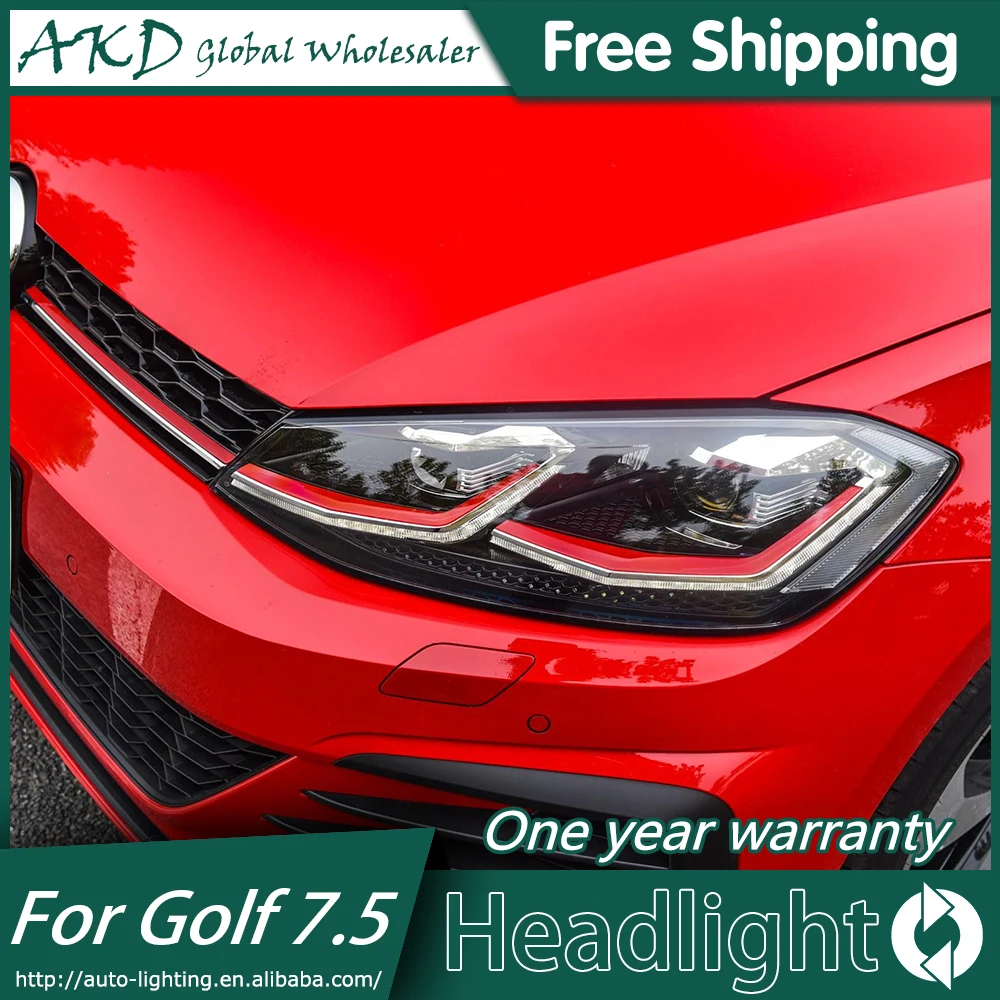 AKD автомобильный Стайлинг Головной фонарь для VW GOLF 7,5 MK7.5 модернизация фар Golf 7 фары светодиодный DRL Биксеноновые линзы