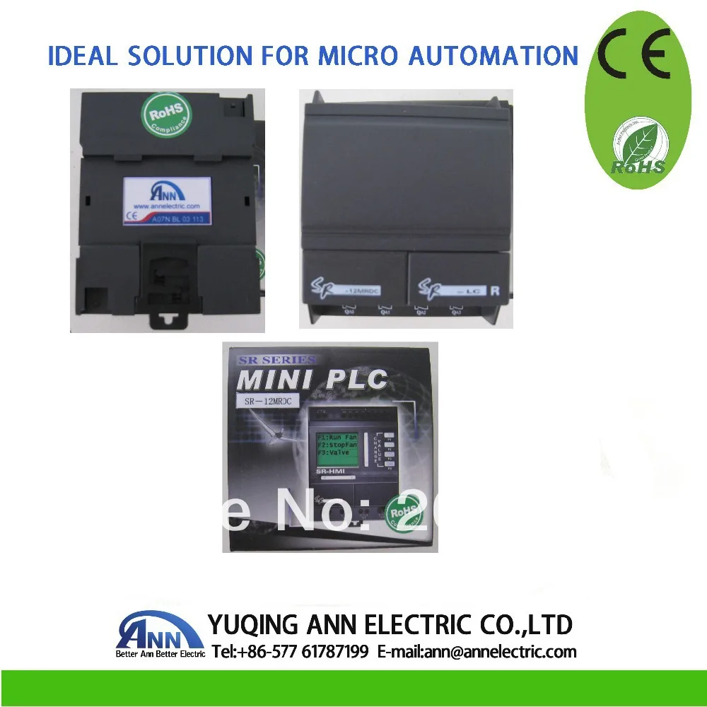 PLC scada SR-12MTDC with HMI12-24VDC 8 points DC input (with 6 points analog )  4 points transistor output(NPN)
