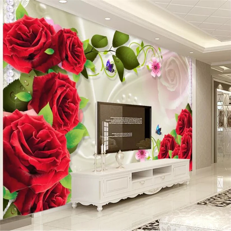 

beibehang papel de parede Custom Photo Wallpaper 3D Mural Wall Sticker 3D Silk White Flower Jewelry Background 3d wall paper
