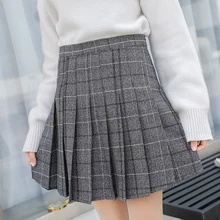 Мини-юбки для Для женщин Harajuku милые плиссированные юбки Высокая Талия плед Мини-юбки Женский#5086