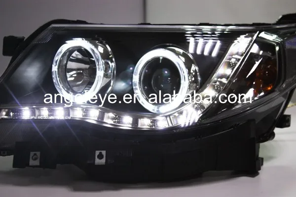 Для Subaru Forester светодиодный головной фонарь с ангельскими глазами с биксеноновыми линзами проектора 2009-2012 года LD