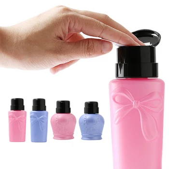 

230 ML Press Bottle Nail Polish Water Remover Moisture Bottle Empty Pump Liquid Alcohol Press Make Up Refillable Container