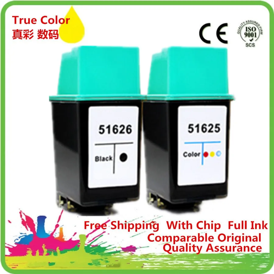 1 Set 2 Pack Ink Cartridges Remanufactured For HP 25 26 XL 25XL 26XL HP25XL HP25 Deskjet 200