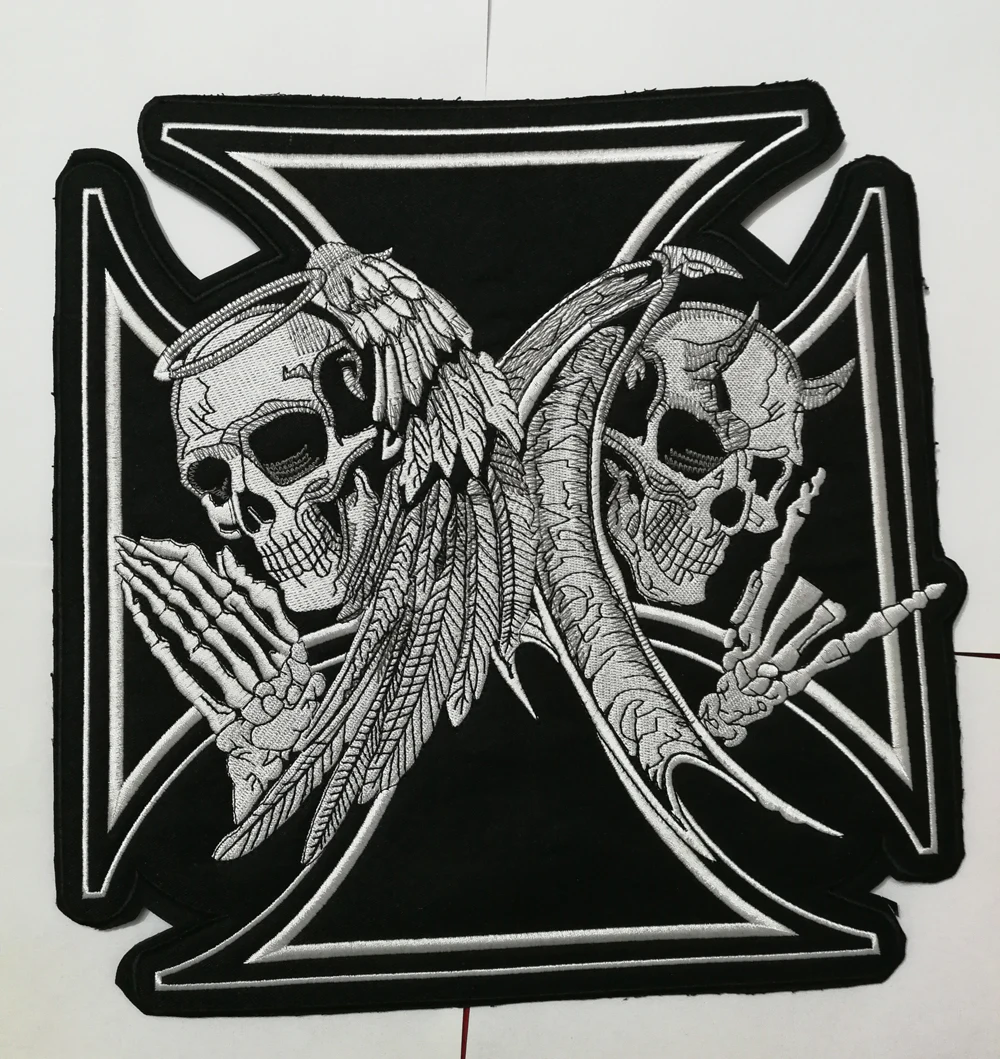 Original Ride Free Biker Iron On Transfer Winged Skull Motorcycle