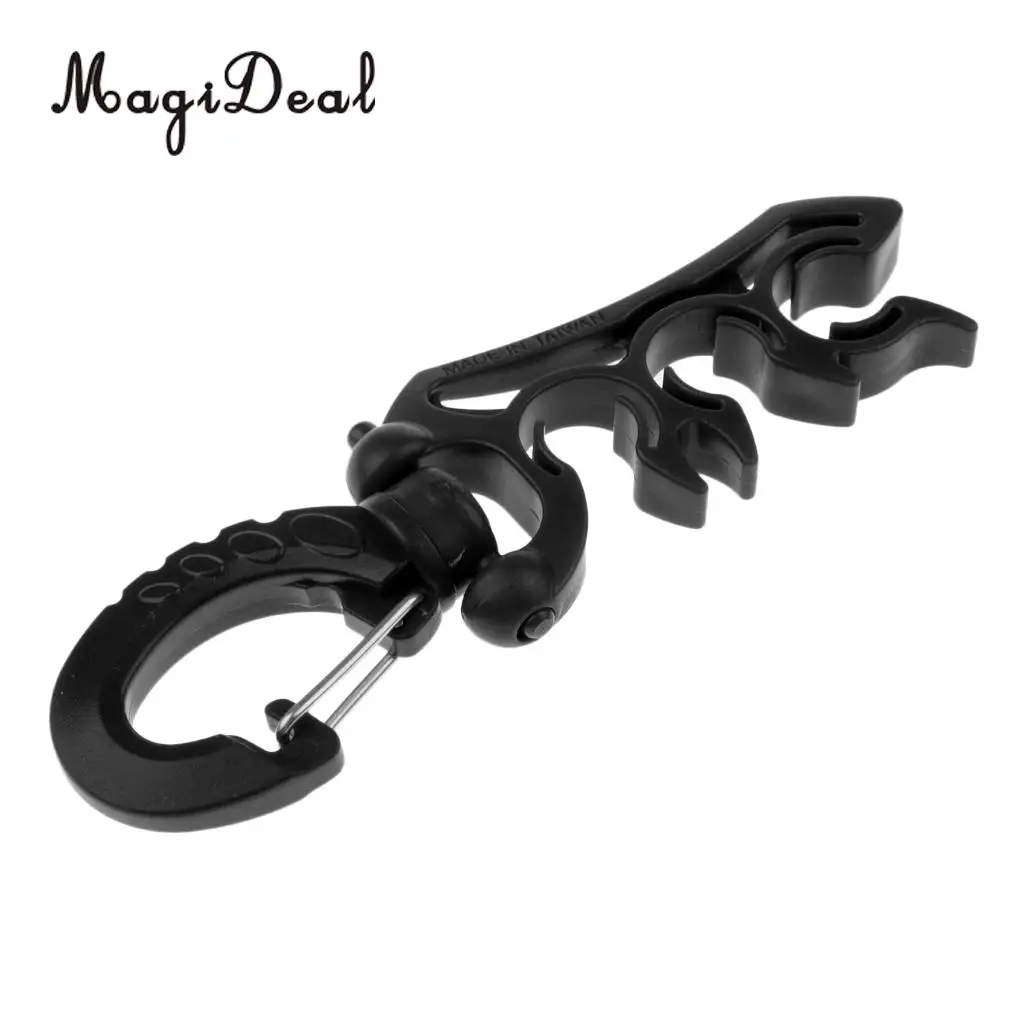 MagiDeal Scuba Diving Triple 3 BCD Hose Holder Retainer with Folding Snap Clip for Snorkeling Freediving Swimming Accessories