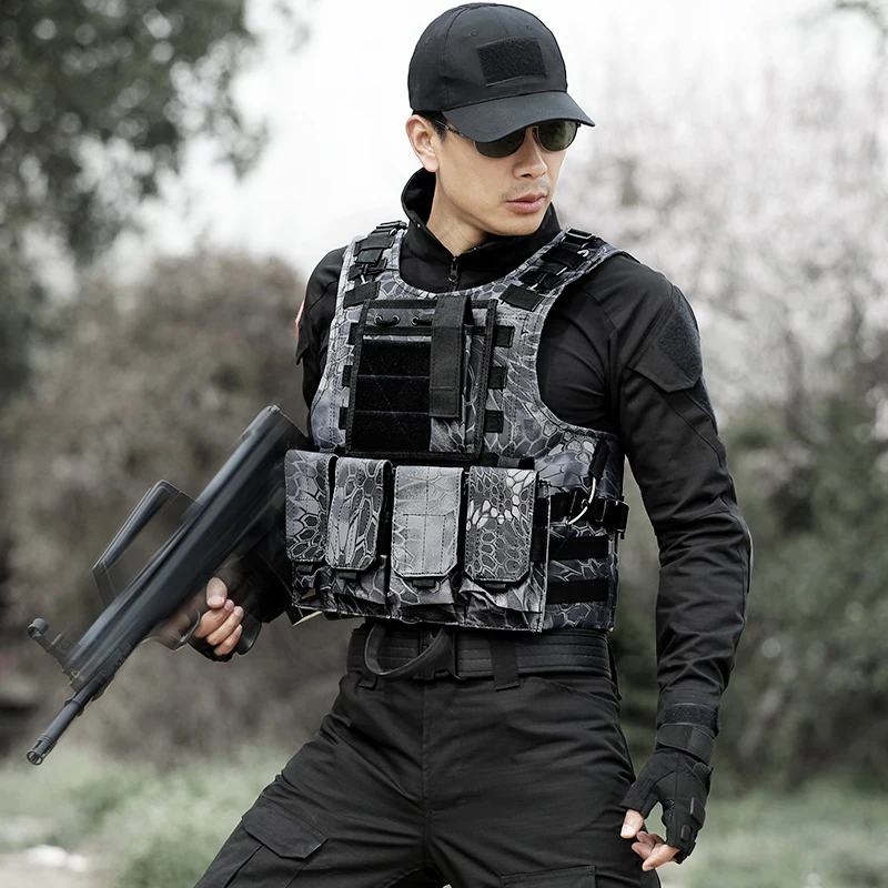 Men's Military Tactical Hunting Vest Combat Armor Vest Hunting Black