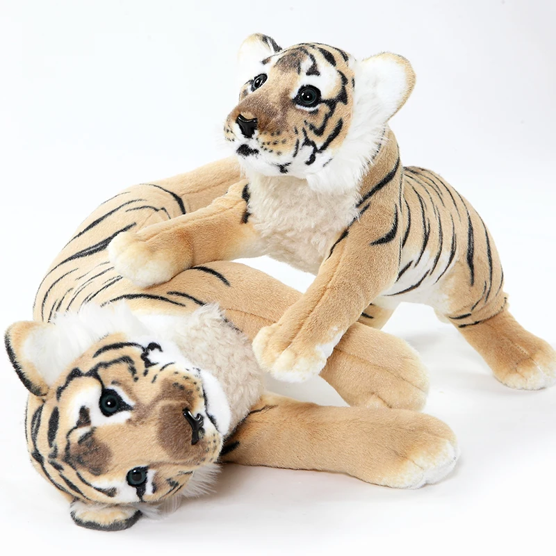Envío Gratis simulación animales de Peluche Tigre Animal León y lionpard Peluche muñeca Kawaii algodón Brinquedo Juguetes Para Chi