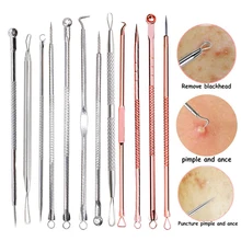 От акне и черных точек прыщей, инструмент для удаления иглы черных точек комедонов экстрактор, пинцет ложка для чистки лица Уход за кожей Очиститель пор