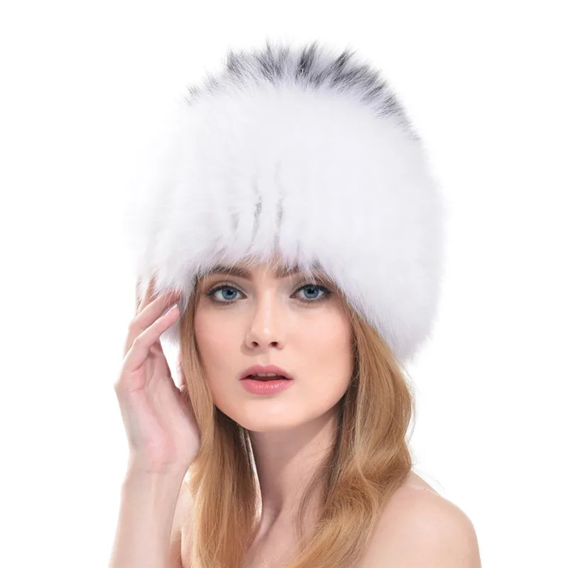 QUEENFUR-Women-Winter-Fox-Fur-Hats-Genuine-Fox-Fur-Knitted-Beanies-2016-New-Design-Russian-Style (4)