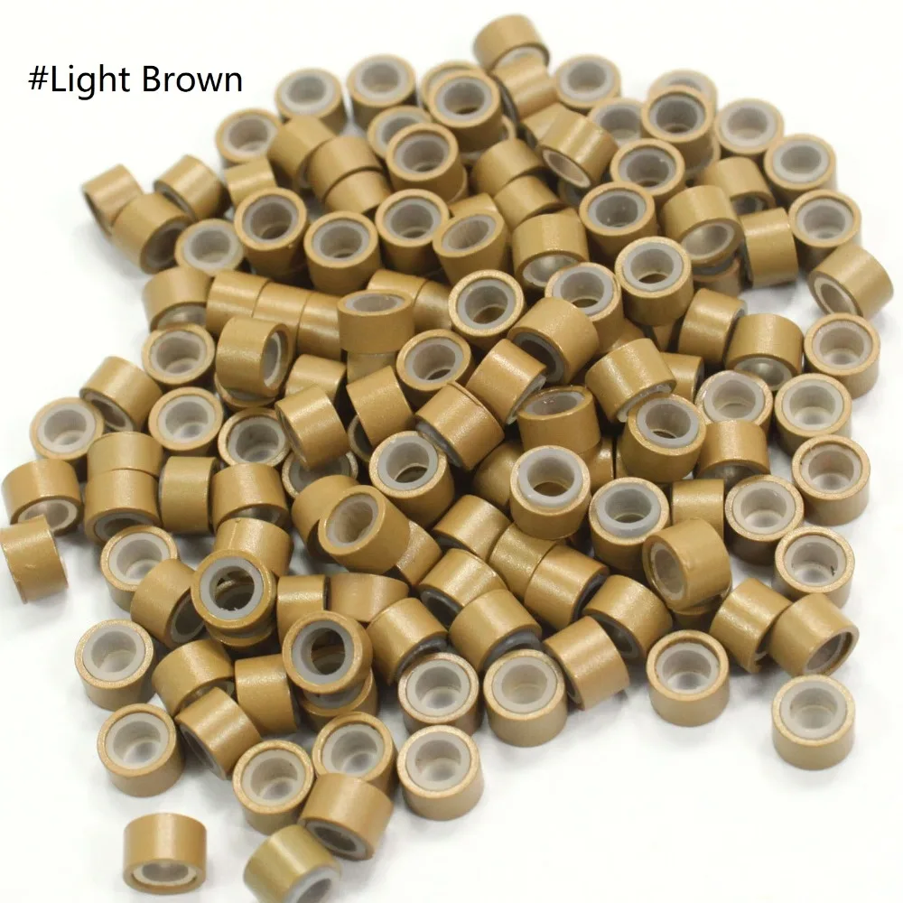 Микро кольцо Anmas Rucci с силиконовой подкладкой Обжимные шарики для наращивания