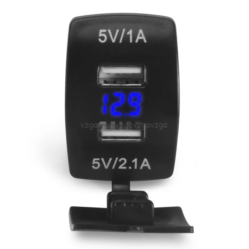 12 V/24 V 3.1A Автомобиль Мотоцикл Dual USB светодиодный Зарядное устройство гнездо Напряжение вольтметр Панель